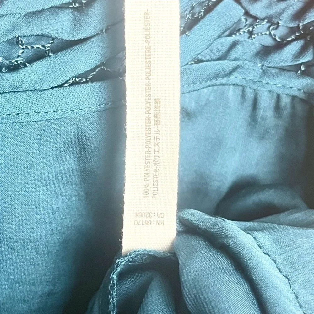 Free People Blouson Brami Blue-Green Teal Lace Strappy Cami‎ S boho festival